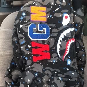 bathing ape shark hoodie space